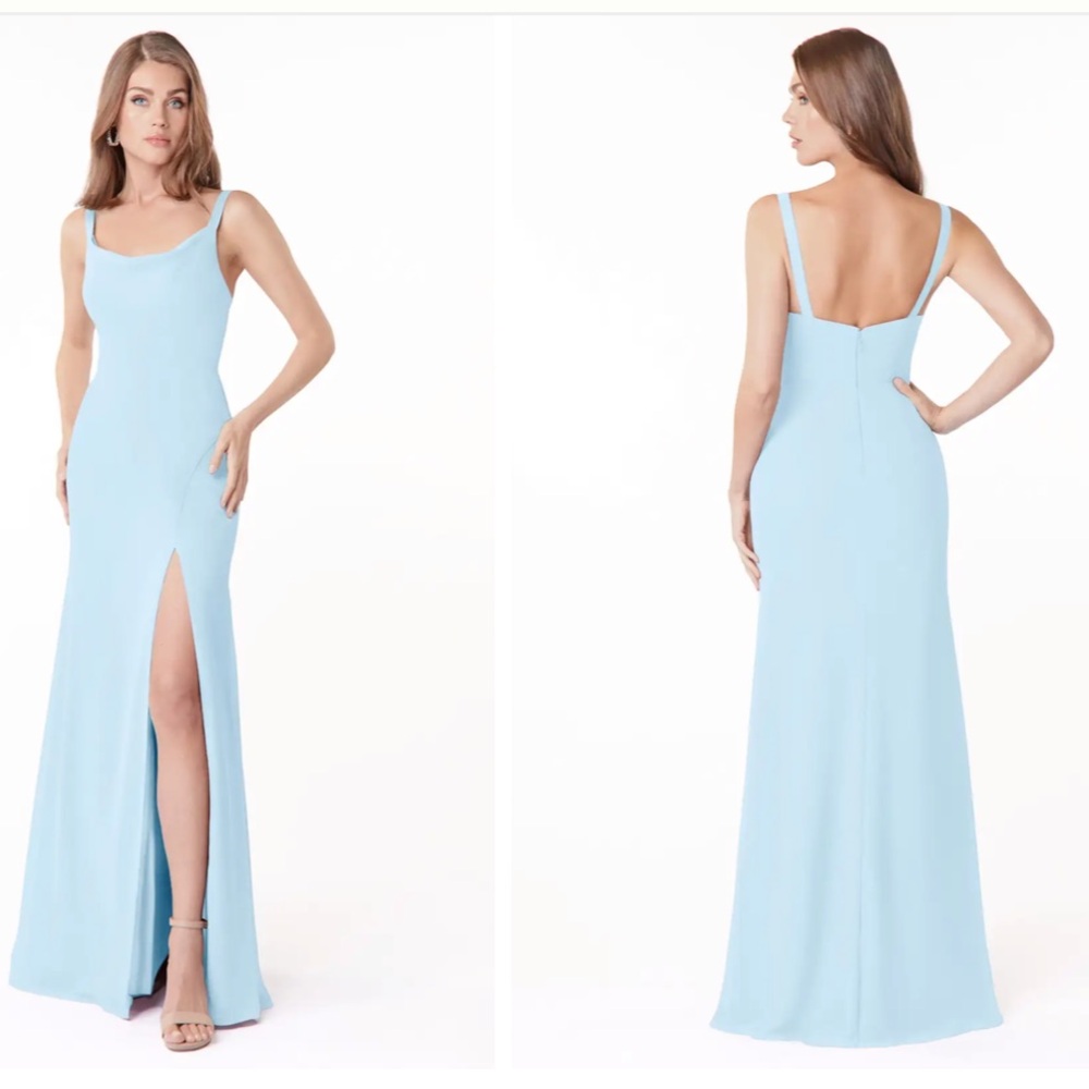 Azazie Salma Light Blue Maxi Dress